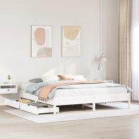 Berkfield Home Bed Frame without Mattress White 200x200 cm Solid Wood Pine