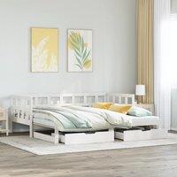 Berkfield Home Daybed with Trundle & Drawers without Mattress White 90x200 cm