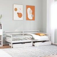 Berkfield Home Daybed with Drawers without Mattress White 90x200 cm Solid Wood