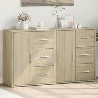 Berkfield Home Sideboards 2 pcs Sonoma Oak 60x31x70 cm Engineered Wood in Brown | Size: 60 x 31 x 70 cm