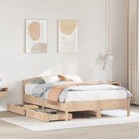 Berkfield Home Bed Frame without Mattress 160x200 cm Solid Wood Pine in Brown