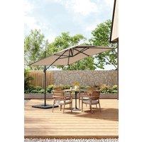 3m W x 3m D Large Square Canopy Rotating Outdoor Cantilever Parasol with Square Base
