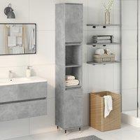 Berkfield Home Bathroom Cabinet Concrete Grey 30x30x190 cm Engineered Wood | Size: 30 x 30 x 190 cm