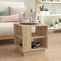 Berkfield Home Coffee Table Sonoma Oak 40x40x43 cm Engineered Wood in Beige | Size: 40 x 40 x 43 cm