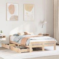 Berkfield Home Bed frame without Mattress 120x200 cm Solid Wood Pine in Brown | Size: Small Double