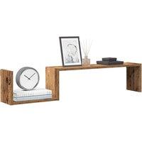 Berkfield Home Wall Shelves 2 pcs Old Wood 100x15x20 cm Engineered Wood in Brown | Size: 100 x 15 x 20 cm