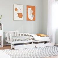 Berkfield Home Daybed with Drawers without Mattress White 80x200 cm Solid Wood