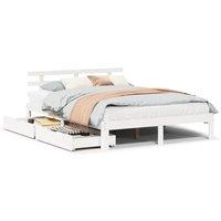 Berkfield Home Bed Frame with Drawers without Mattress White 120x200 cm | Size: Small Double