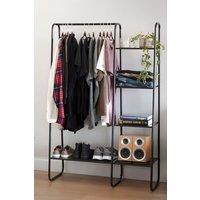 Freestanding Garment Rack in Black Metal