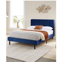 Aspire Rosella Upholstered Bed in Blue | Size: King