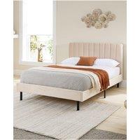 Aspire Rosella Upholstered Bed in Cream | Size: Small Double