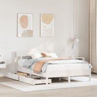 Berkfield Home Bed Frame without Mattress White 150x200 cm King Size Solid Wood Pine