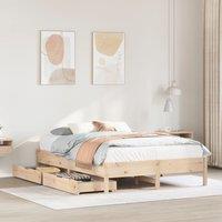 Berkfield Home Bed Frame without Mattress 140x200 cm Solid Wood Pine in Brown