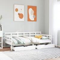 Berkfield Home Daybed with Drawers without Mattress White 90x200 cm Solid Wood