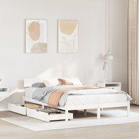 Berkfield Home Bed Frame without Mattress White 150x200 cm King Size Solid Wood Pine