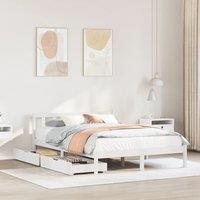 Berkfield Home Bed Frame without Mattress White 120x200 cm Solid Wood Pine | Size: Small Double