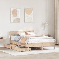 Berkfield Home Bed Frame without Mattress 120x200 cm Solid Wood Pine in Brown | Size: Small Double