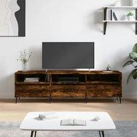 Berkfield Home TV Cabinet Smoked Oak 150x30x44.5 cm Engineered Wood in Brown