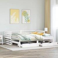 Berkfield Home Daybed with Drawers without Mattress White 90x200 cm Solid Wood