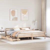 Berkfield Home Bed Frame without Mattress 200x200 cm Solid Wood Pine in Brown
