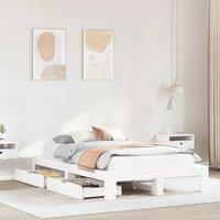 Berkfield Home Bed Frame without Mattress White 120x200 cm Solid Wood Pine | Size: Small Double