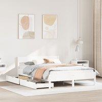 Berkfield Home Bed Frame without Mattress White 120x190 cm Small Double Solid Wood Pine