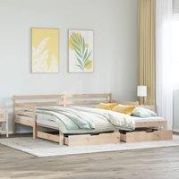 Berkfield Home Daybed with Trundle & Drawers without Mattress 90x200 cm in Brown
