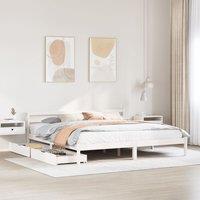 Berkfield Home Bed Frame without Mattress White 200x200 cm Solid Wood Pine