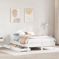 Berkfield Home Bed Frame without Mattress White 120x200 cm Solid Wood Pine | Size: Small Double