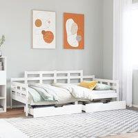 Berkfield Home Daybed with Drawers without Mattress White 90x190 cm Single Solid Wood