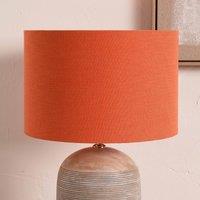 Ruma Terracotta Self Lined Linen Drum Lamp Shade for Table Lamps & Floor Lamps in Orange | Size: 16 inches