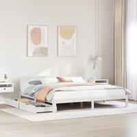 Berkfield Home Bed Frame with Drawers without Mattress White 180x200 cm Super King