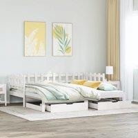 Berkfield Home Daybed with Trundle & Drawers without Mattress White 90x190 cm Single