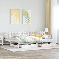 Berkfield Home Daybed with Trundle & Drawers without Mattress White 80x200 cm