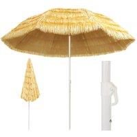 Berkfield Home Beach Umbrella Natural 300 cm Hawaii Style in Brown
