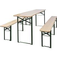 Berkfield Home Folding Beer Table with 2 Benches 220 cm Fir Wood in Brown
