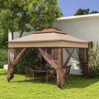 OUTSUNNY Garden Folding Tent Heavy Duty Pop Up Gazebo for Party in Khaki