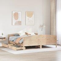Berkfield Home Bed Frame without Mattress 180x200 cm Super King Solid Wood Pine in Brown