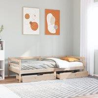 Berkfield Home Daybed with Drawers without Mattress 90x200 cm Solid Wood in Brown