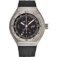 Monobloc Actuator GMT Chronograph Black Dial Black Rubber Strap Automatic Watch