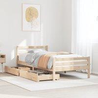 Bed Frame without Mattress 90x200 cm Solid Wood Pine