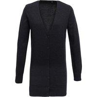 Premier Women's Longline V Neck Cardigan in Charcoal | Size: 12