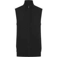 Henbury Men's Zip Front Sleeveless Jumper in Black | Size: Large