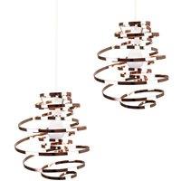 ValueLights Bensson Pair of Copper Ceiling Pendant Shade