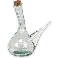 Verano Spanish Ceramics Glass Spanish Porron Decanter/Pourer w/Cork 750ml - 20cm W x 23cm H in Clear | Size: 20 cm W x 23 cm H