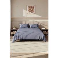 Garden Sanctuary Solid Color King Size Bedding Simple Brushed Fiber Four-Piece Set in Grey