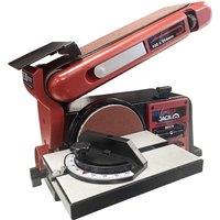 Lumberjack Belt & Disc Bench Top Sander Linisher Heavy Duty Cast Iron Base in Red