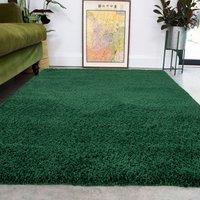 Kukoon Forest Green Super Soft Shaggy Rug in Emerald | Size: 200 cm x 290 cm