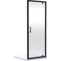 Balterley 6mm Glass Reversible Pivot Shower Door 1900 x 800mm Matt Black