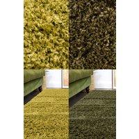 Kukoon Green Soft Fluffy Shaggy Living Room Cosy Fireside Area Rugs in Olive | Size: 160 cm x 230 cm